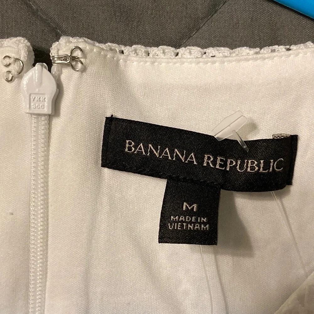 New NWT Banana Republic White Lace Women's Lined Top Blouse M - Picture 5 of 10